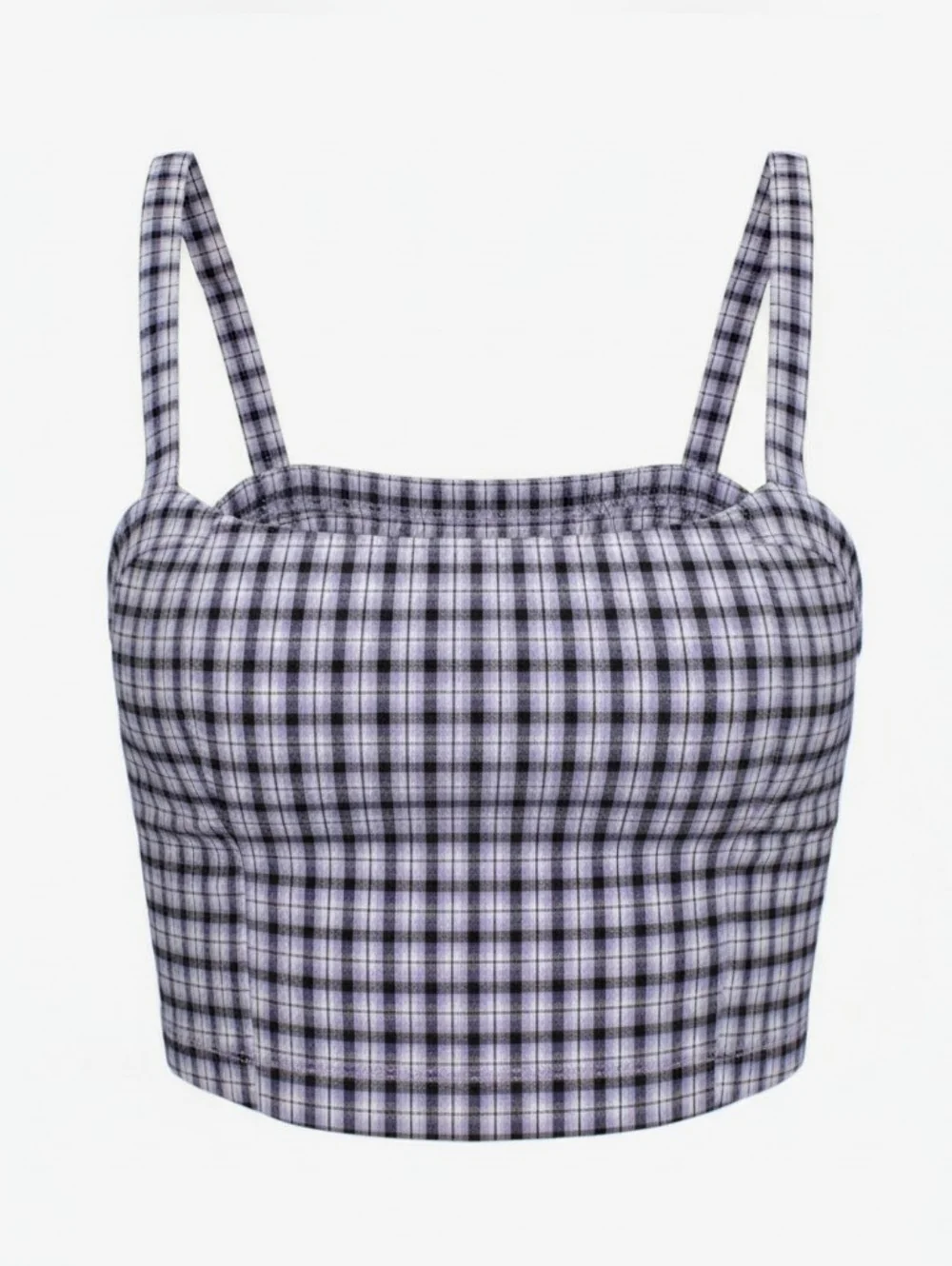 Hollister Lavender and Black Plaid Square-Neck Camisole - Picture 4 of 6
